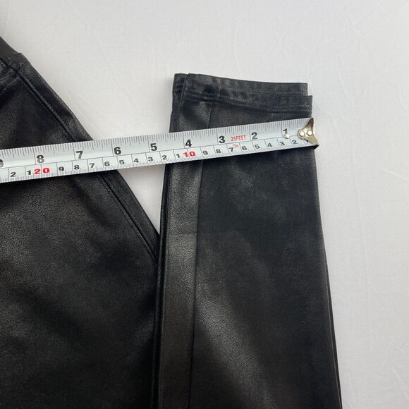 ~ SPANX 1x Leggings Vegan Leather Black Stretch Sheen Shine Faux Pleather Plus - Picture 9 of 16